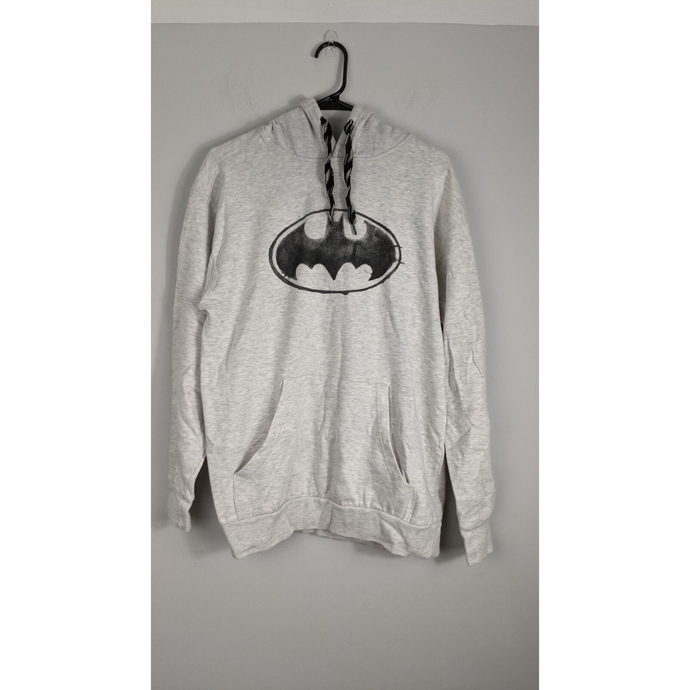 Batman Hoodie Grey Pullover Size M – DC Comics Official – Six Flags‎ Merch